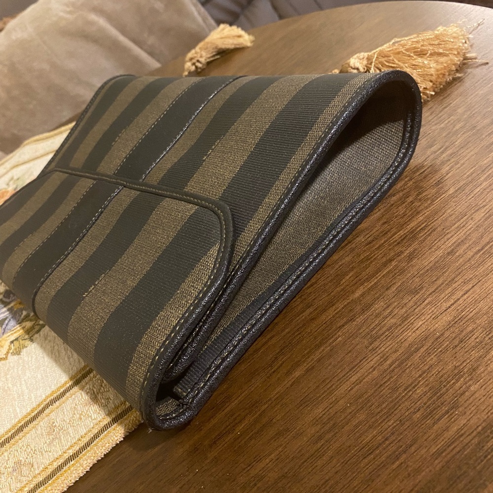 Fendi Brown and Black Striped Clutch Bag - Picture 10 of 16